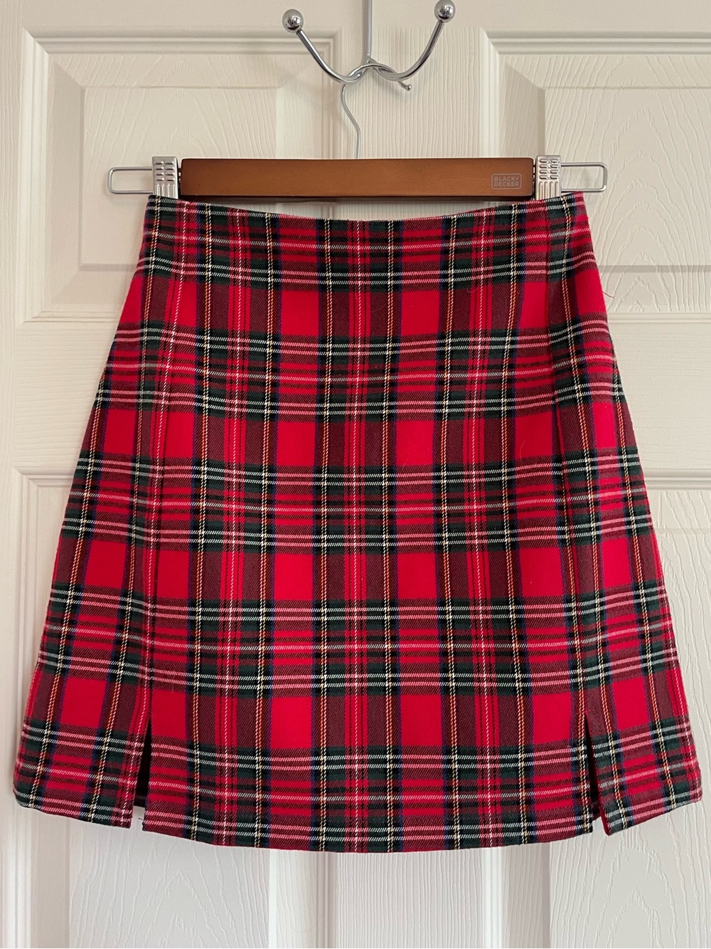 Brandy Melville Red Plaid Mini Skirt One Size Preppy Academia Grunge Classic